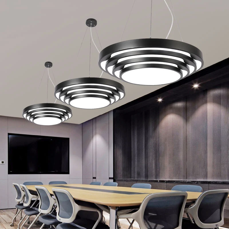 Modernisme taps toelopende ronde hangplafondlamp Metaal LED Eetkamer Hanglampset zwart/wit, warm/wit/natuurlijk licht Clea...
