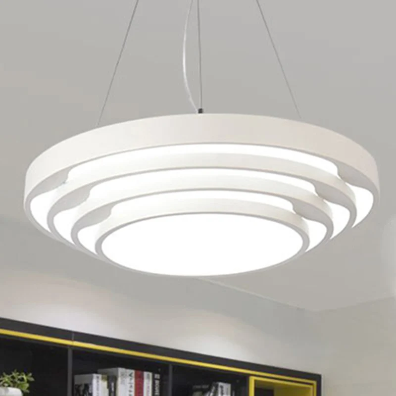 Modernisme taps toelopende ronde hangplafondlamp Metaal LED Eetkamer Hanglampset zwart/wit, warm/wit/natuurlijk licht Clea...