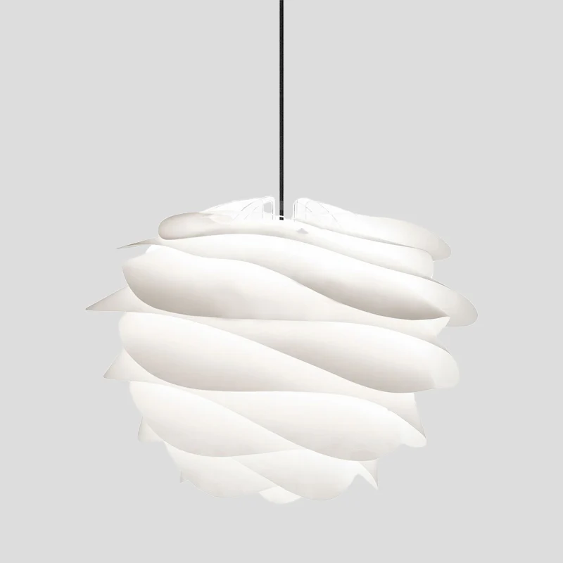 Modernistische gelaagde bloemblaadjes druppelhanger acryl 1-lichts woonkamer plafond hanglamp wit Clearhalo