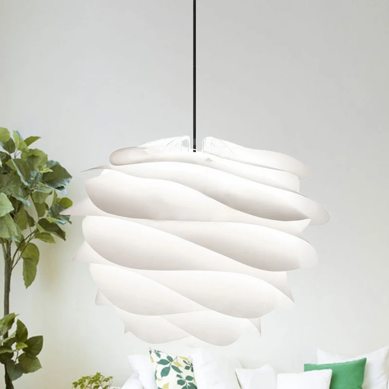 Modernistische gelaagde bloemblaadjes druppelhanger acryl 1-lichts woonkamer plafond hanglamp wit Clearhalo