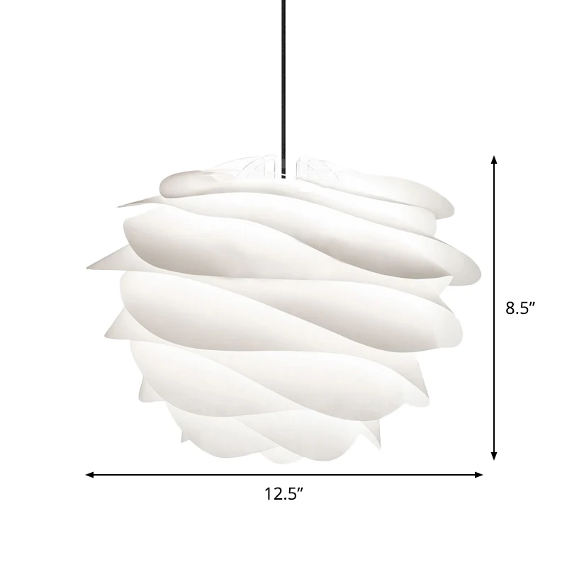 Modernistische gelaagde bloemblaadjes druppelhanger acryl 1-lichts woonkamer plafond hanglamp wit Clearhalo