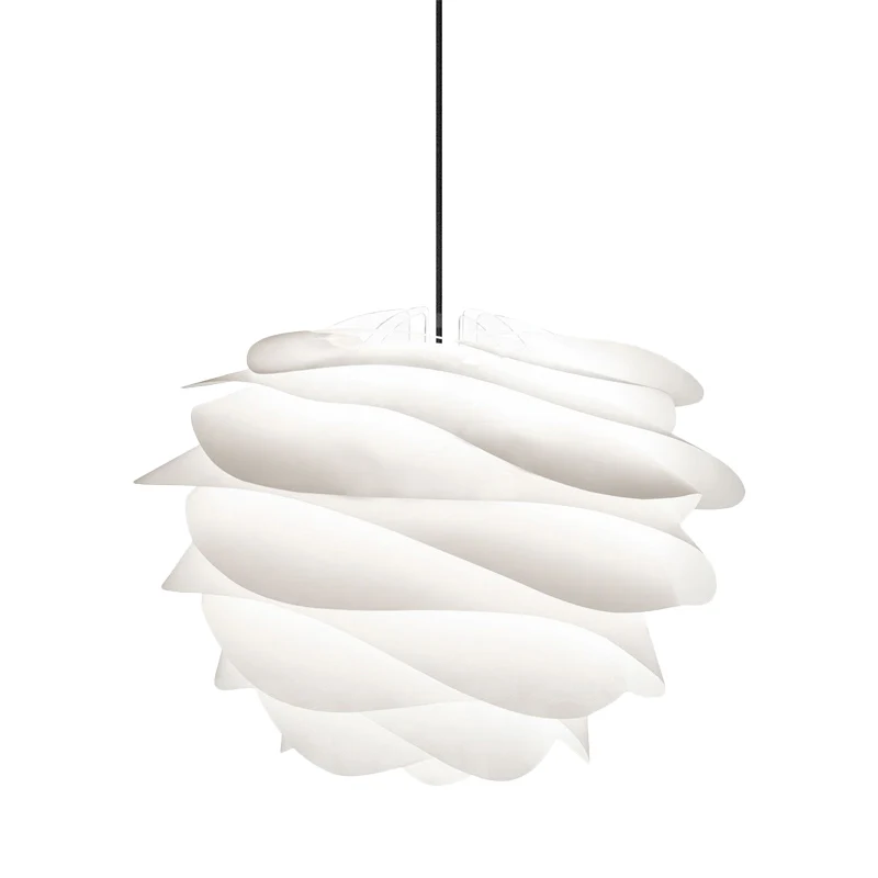 Modernistische gelaagde bloemblaadjes druppelhanger acryl 1-lichts woonkamer plafond hanglamp wit Clearhalo