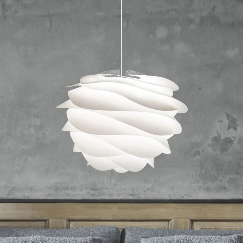 Modernistische gelaagde bloemblaadjes druppelhanger acryl 1-lichts woonkamer plafond hanglamp wit Clearhalo
