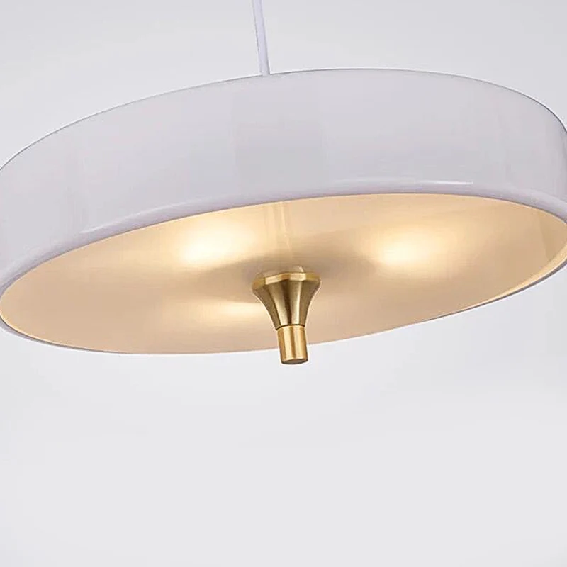 Modernistische LED-hanglamp met metalen kap Zwart/wit ronde hanglamp voor eetkamer Clearhalo