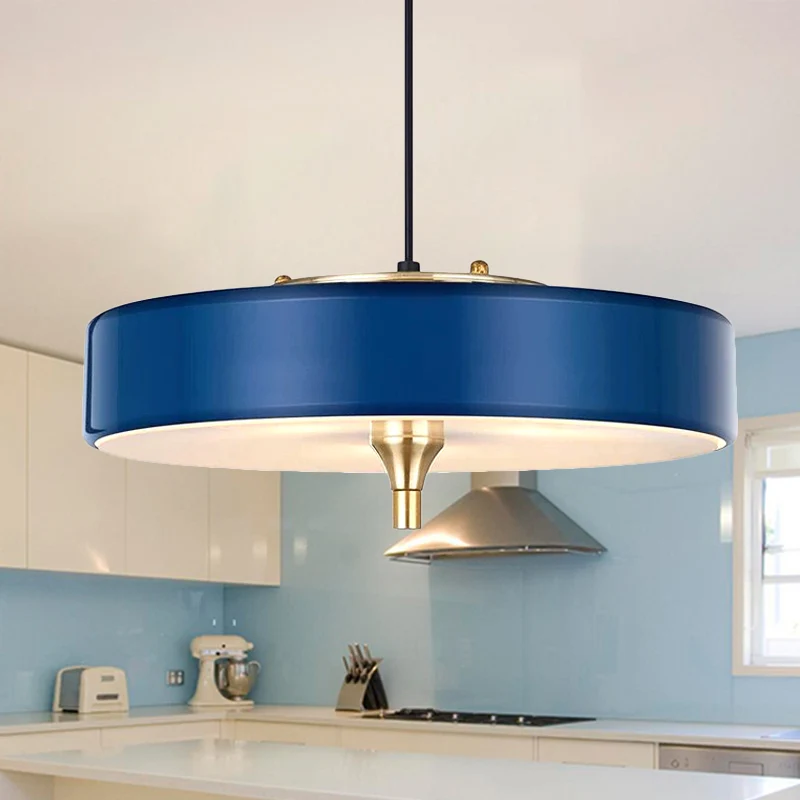 Modernistische LED-hanglamp met metalen kap Zwart/wit ronde hanglamp voor eetkamer Clearhalo
