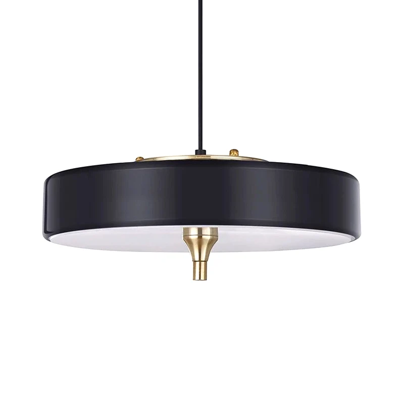Modernistische LED-hanglamp met metalen kap Zwart/wit ronde hanglamp voor eetkamer Clearhalo