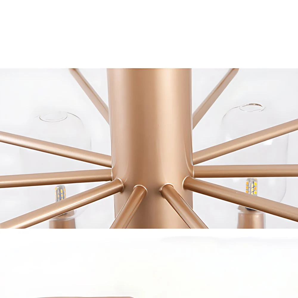 Modernistische ovale kroonluchter lichtarmatuur glas 15-lichts woonkamer hanglamp zwart/goud/witte afwerking Clearhalo