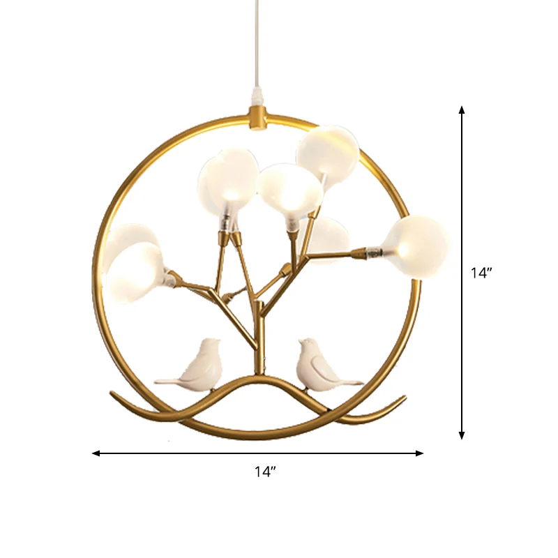 Modernistische ronde hangende kroonluchter, lichtmetalen 9-lichts hanglamp voor binnen met acrylkap zwart/gouden afwerking...