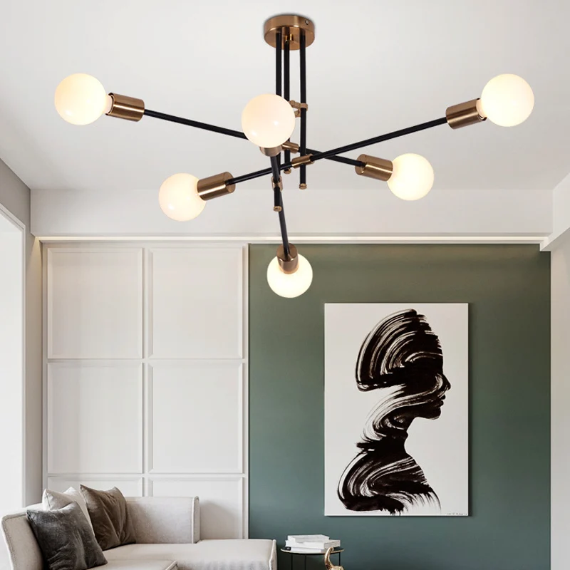 Modernistische Sputnik kroonluchter verlichting opaalglas 6 lampen woonkamer hanglamp Clearhalo