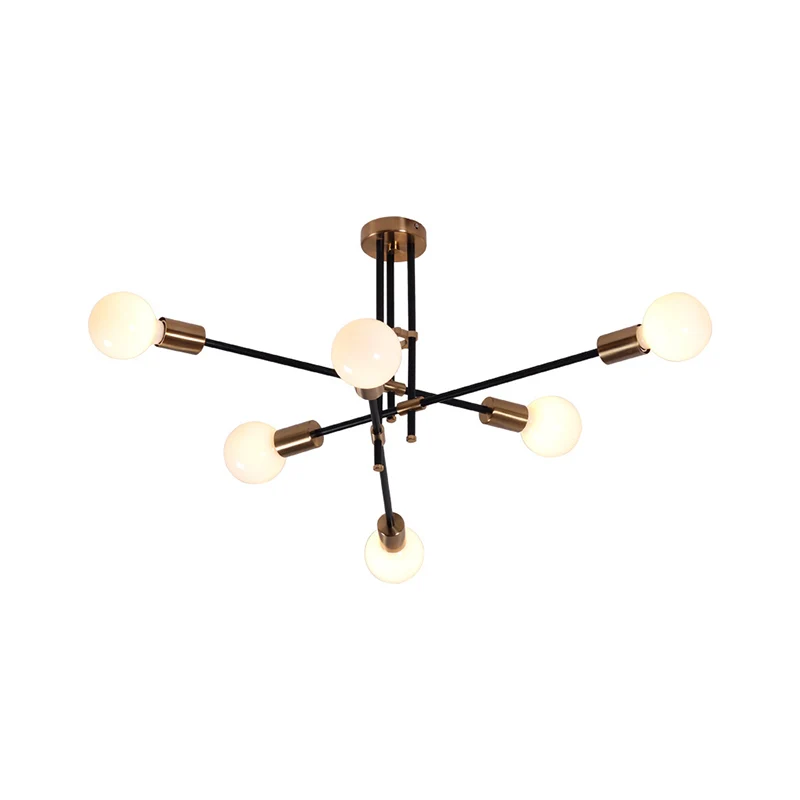 Modernistische Sputnik kroonluchter verlichting opaalglas 6 lampen woonkamer hanglamp Clearhalo
