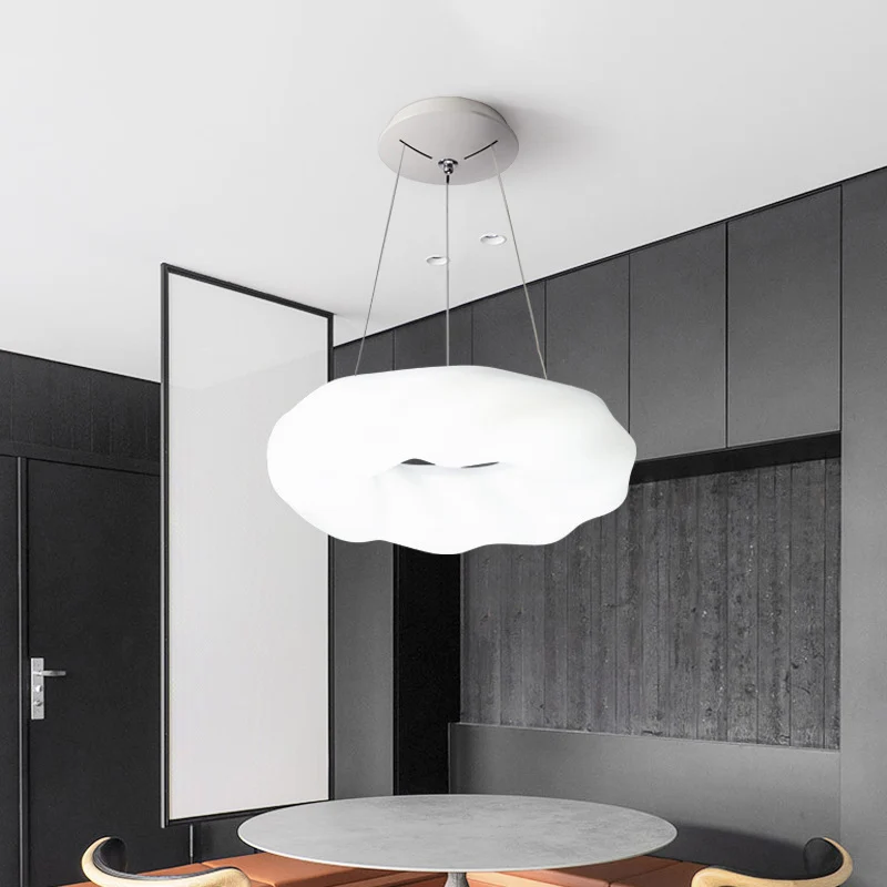 Modernistische wolkvormige kroonluchter acryl LED woonkamer hanglamp wit Clearhalo