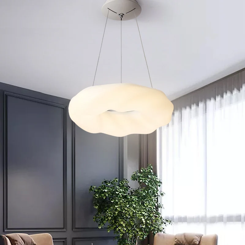 Modernistische wolkvormige kroonluchter acryl LED woonkamer hanglamp wit Clearhalo