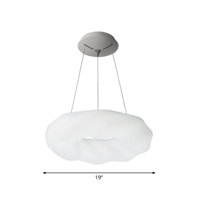 Modernistische wolkvormige kroonluchter acryl LED woonkamer hanglamp wit Clearhalo
