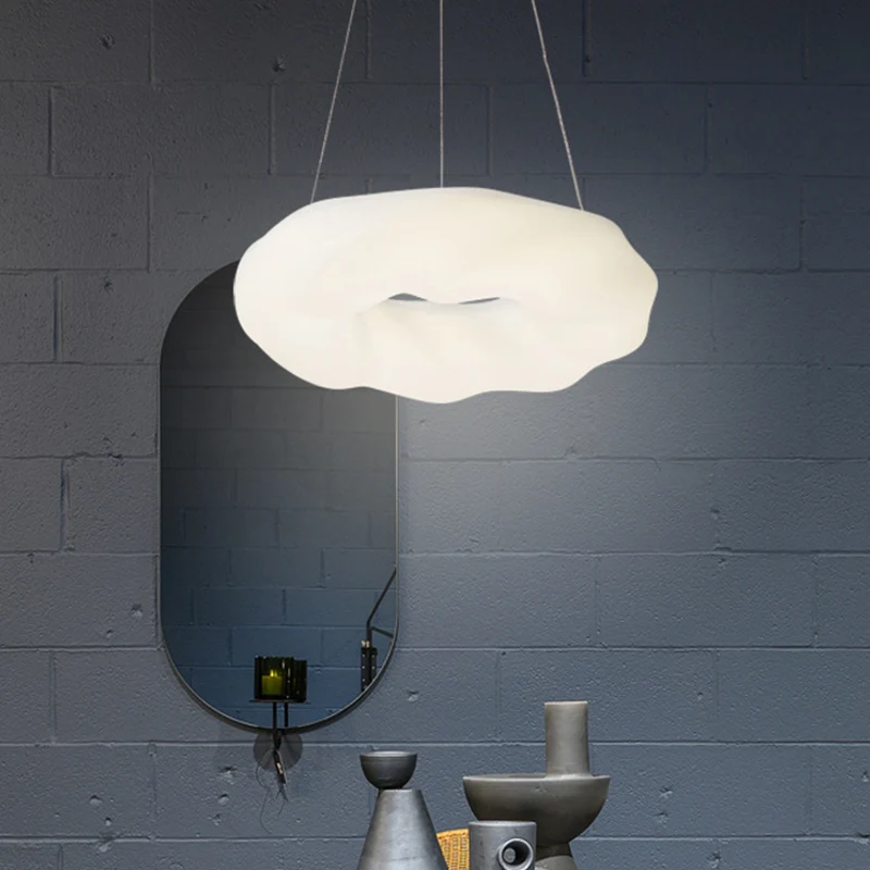 Modernistische wolkvormige kroonluchter acryl LED woonkamer hanglamp wit Clearhalo