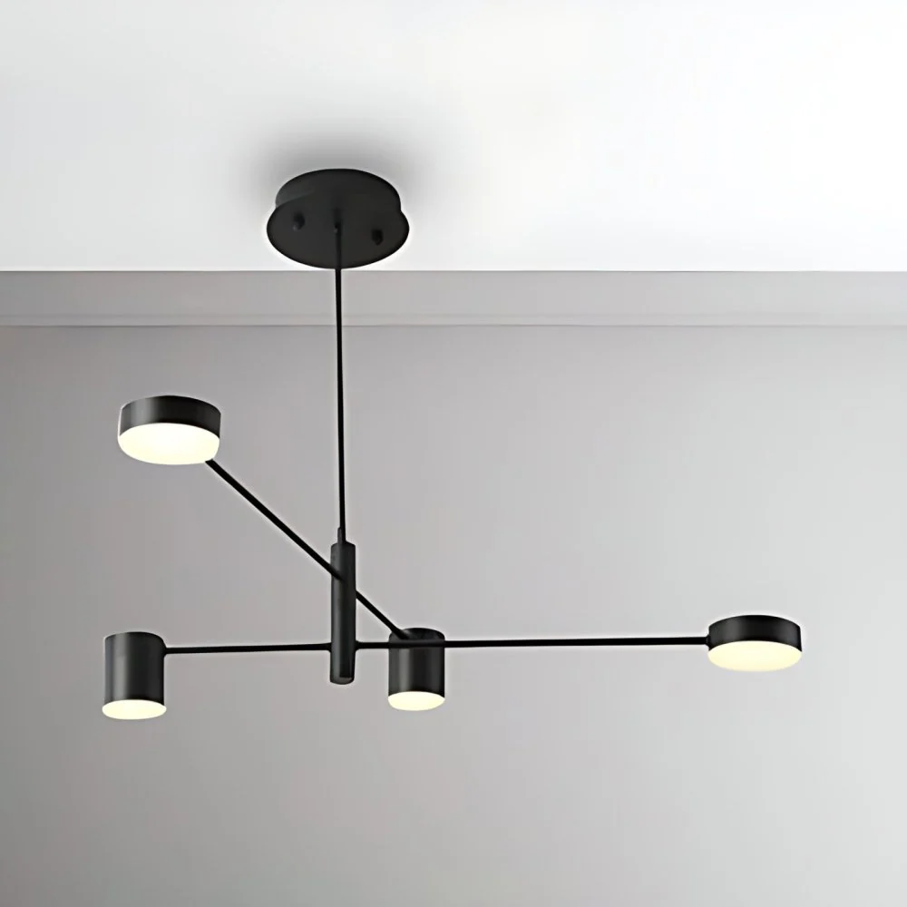 Multi-tiers asymmetrische kroonluchter licht metaal eenvoudige stijl 2/4/6/8 koppen zwart/wit hanglamp warm/wit/derde vers...