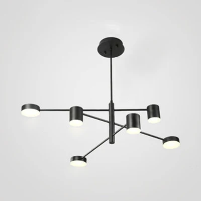Multi-tiers asymmetrische kroonluchter licht metaal eenvoudige stijl 2/4/6/8 koppen zwart/wit hanglamp warm/wit/derde vers...