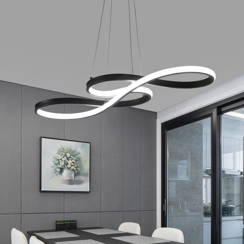 Muzieknotatie Restaurant Hanglamp Metallic minimalistische LED-eilandlamp Clearhalo