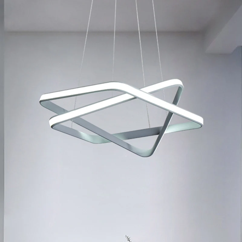 Naadloze acryl hanglamp Moderne witte LED-kroonluchterverlichting warm/wit licht Clearhalo