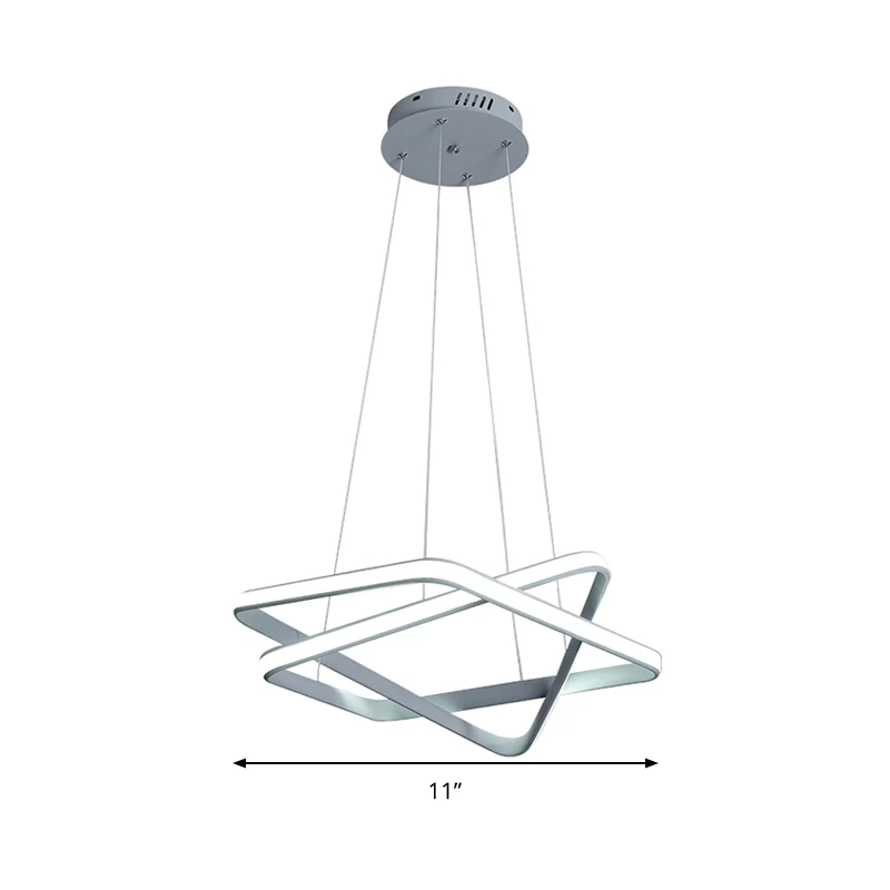 Naadloze acryl hanglamp Moderne witte LED-kroonluchterverlichting warm/wit licht Clearhalo
