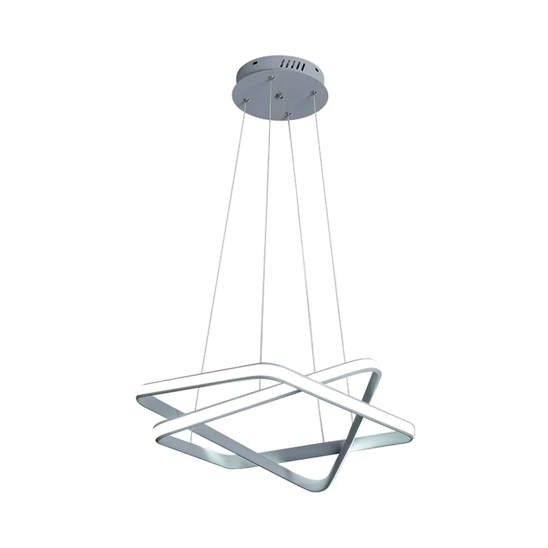 Naadloze acryl hanglamp Moderne witte LED-kroonluchterverlichting warm/wit licht Clearhalo