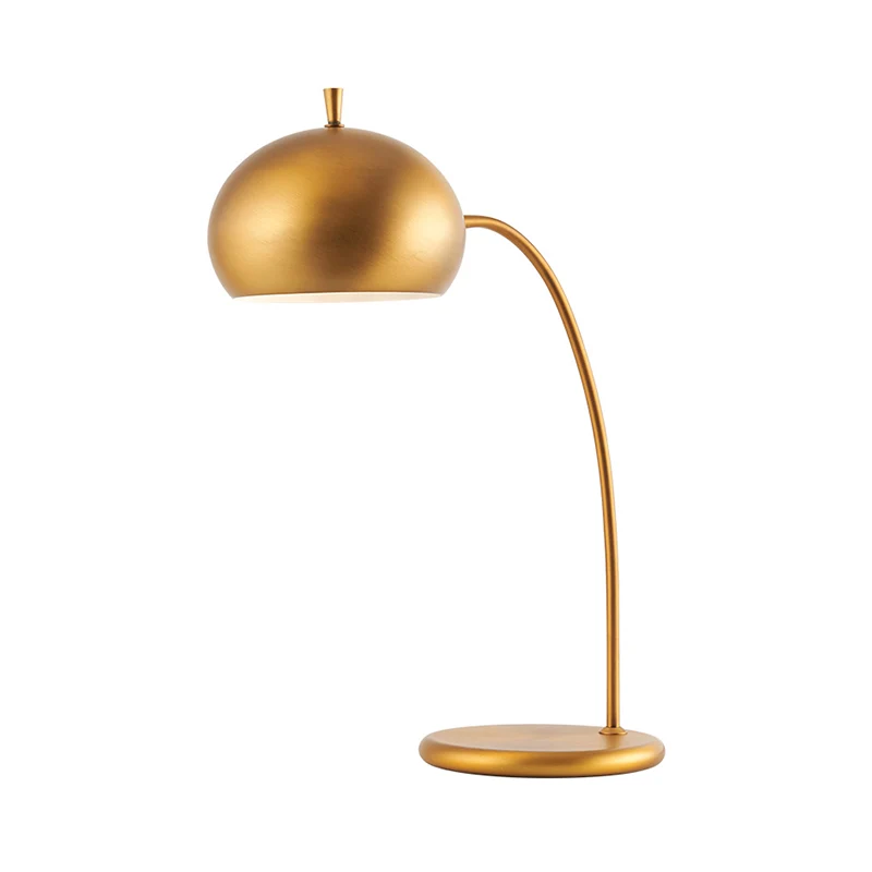 Nachtkastje met metalen koepel Licht modernisme 1-lichts messing nachtkastje Verlichting voor slaapkamer Clearhalo