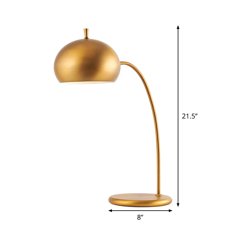 Nachtkastje met metalen koepel Licht modernisme 1-lichts messing nachtkastje Verlichting voor slaapkamer Clearhalo