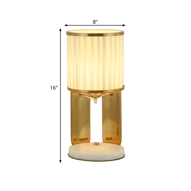Nachtkastje van stof met vat, modernisme, gouden nachtlamp met enkele kop voor nachtkastje met marmeren voet Clearhalo