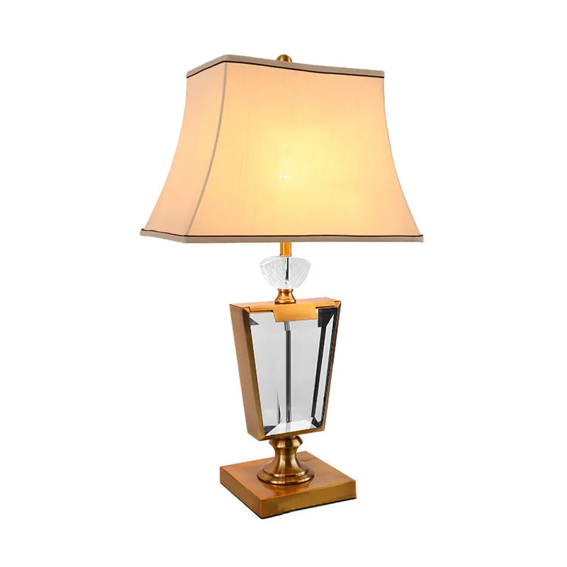 Nachtkastjelamp met 1 hoofd nachtkastje, modernisme, beige, met bel-stofscherm Clearhalo
