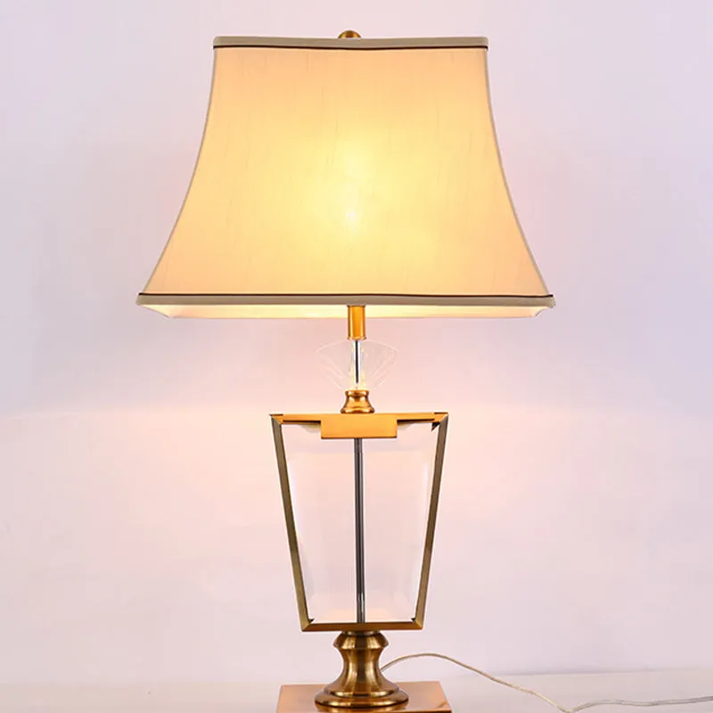 Nachtkastjelamp met 1 hoofd nachtkastje, modernisme, beige, met bel-stofscherm Clearhalo