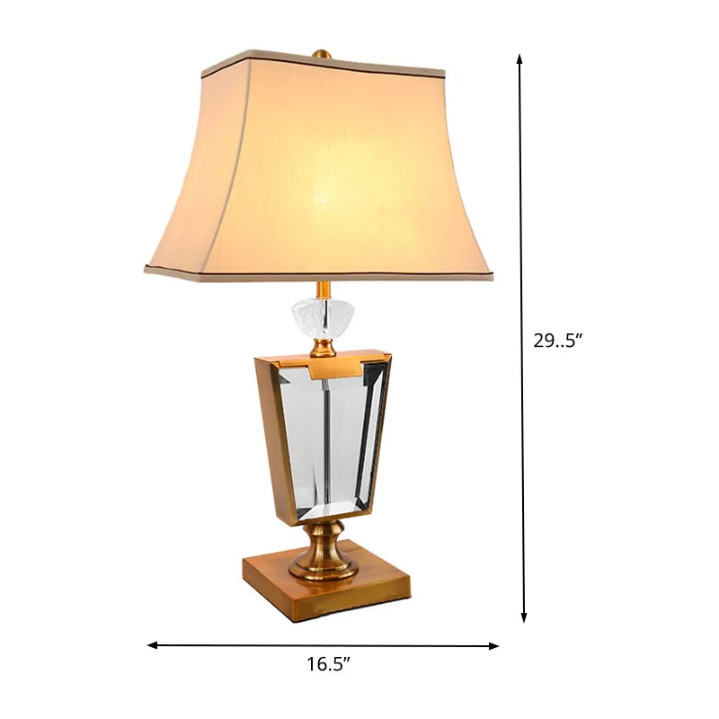 Nachtkastjelamp met 1 hoofd nachtkastje, modernisme, beige, met bel-stofscherm Clearhalo