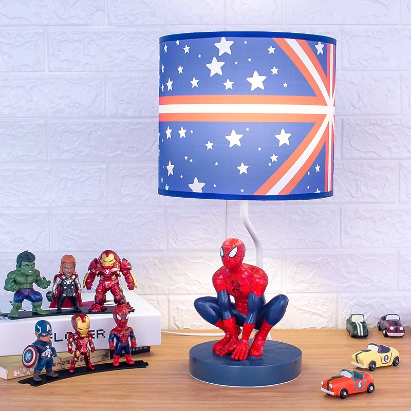 Nachtkastjelamp van stof Drum voor kinderen, nachtkastje met 1 lamp, verlichting blauw met sterpatroon voor de kinderkamer...