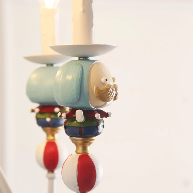 Noordse kaars hangende kroonluchter metalen blauwe en witte hanglamp voor eetkamer Clearhalo