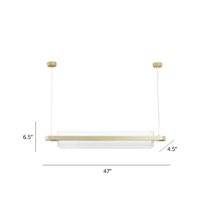 Noordse lineaire eilandlamp acryl eetkamer LED hanglamp goud Clearhalo