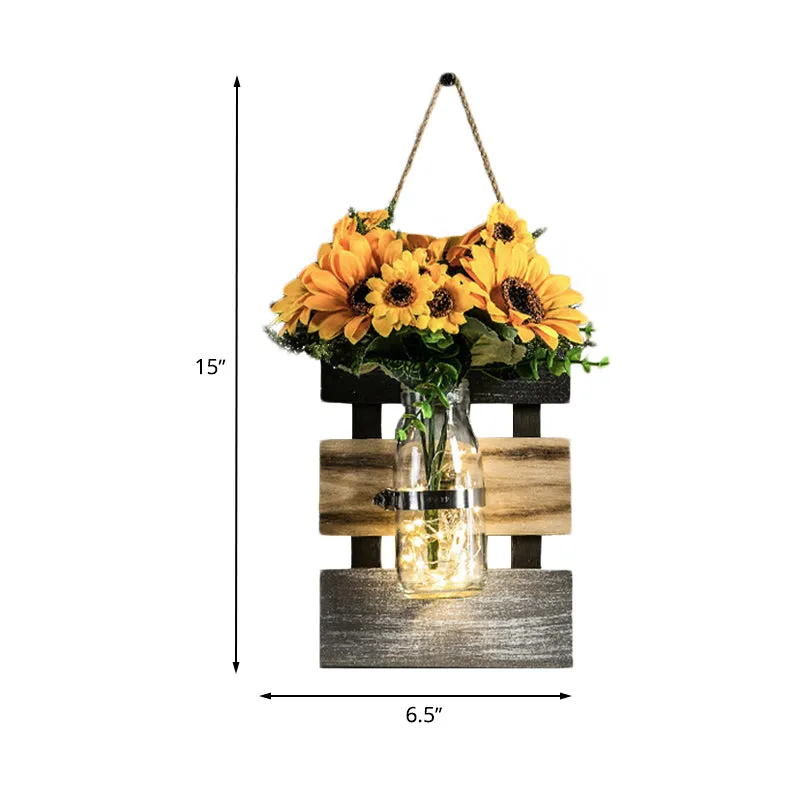 Nordic Flower Accent String Light voor theewinkel Helderglazen pot wandlamp roze/wit/geel Clearhalo