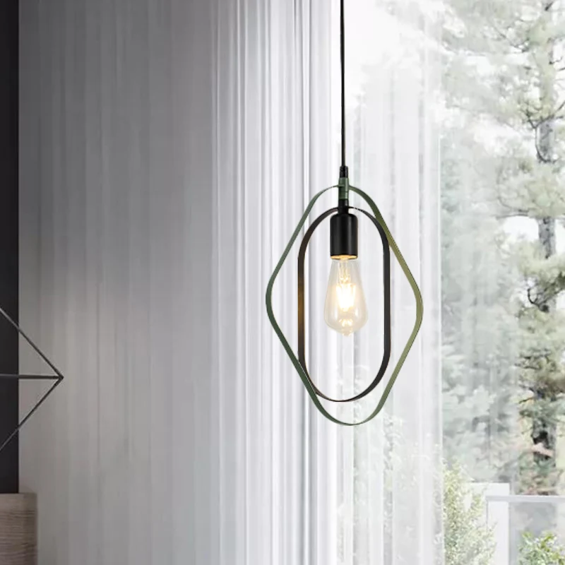 Nordic Geometry Draaibare hangende hanglamp 1-lichts metalen plafondlamp meerdere kleuren Clearhalo