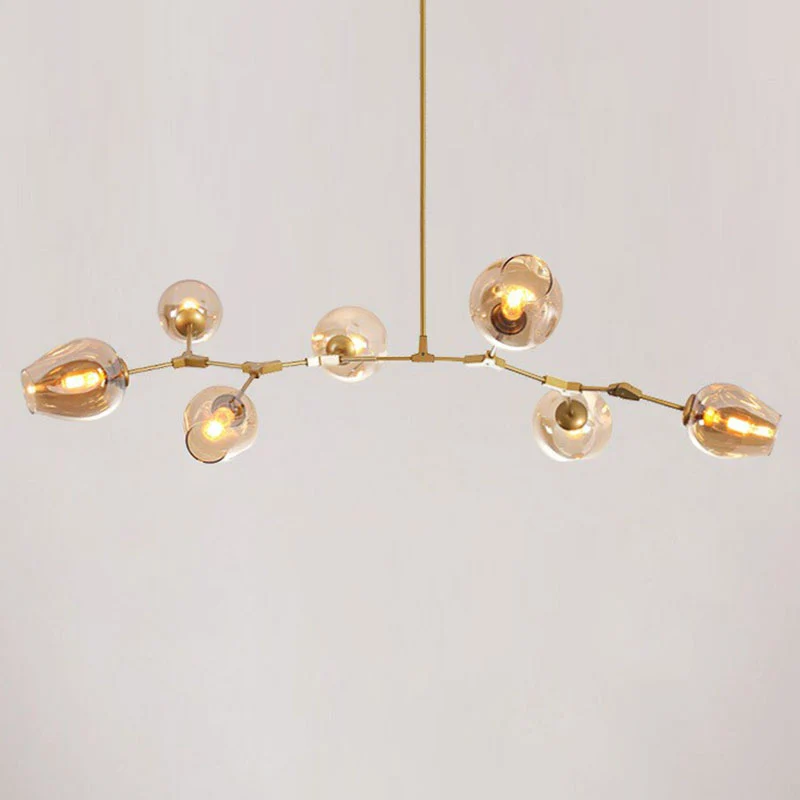 Nordic Moleculaire Hangende Verlichting Kuiltje Glas 7 Hoofden Woonkamer Hangende Kroonluchter Clearhalo