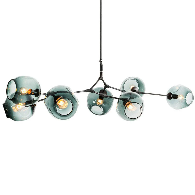 Nordic Moleculaire Hangende Verlichting Kuiltje Glas 7 Hoofden Woonkamer Hangende Kroonluchter Clearhalo