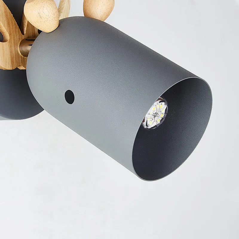 Nordic stijlvolle wandlamp taps toelopende kap 1 licht metalen wandkandelaar met gewei voor woonkamer Clearhalo