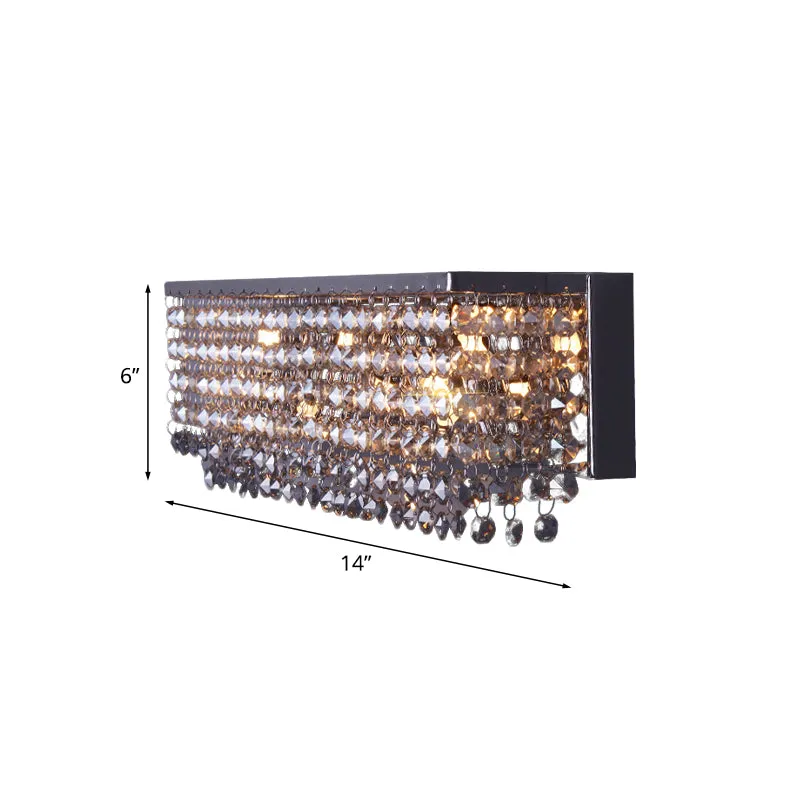 Octagon Crystal Chrome Wandlamp Rechthoekig 3/4 Lampen Eigentijds Schansverlichtingsarmatuur Clearhalo