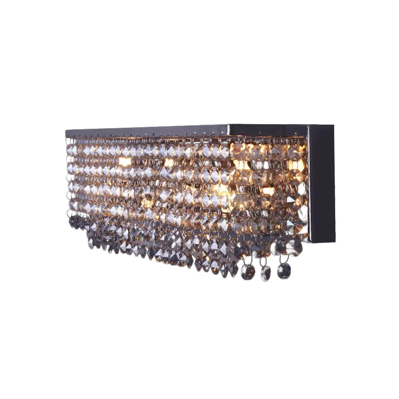 Octagon Crystal Chrome Wandlamp Rechthoekig 3/4 Lampen Eigentijds Schansverlichtingsarmatuur Clearhalo