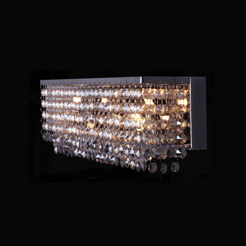 Octagon Crystal Chrome Wandlamp Rechthoekig 3/4 Lampen Eigentijds Schansverlichtingsarmatuur Clearhalo