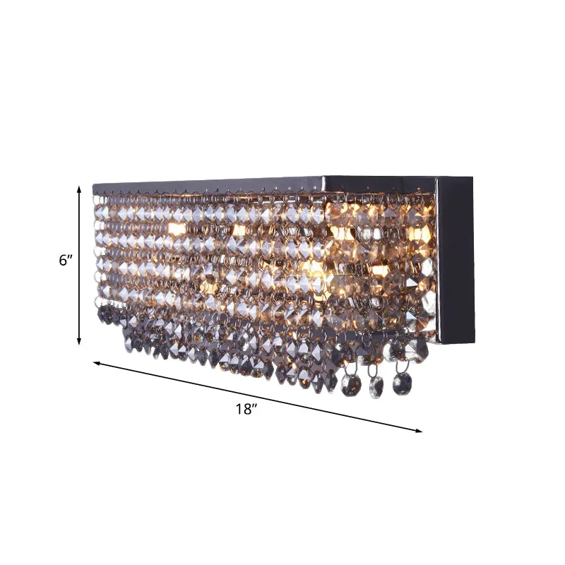 Octagon Crystal Chrome Wandlamp Rechthoekig 3/4 Lampen Eigentijds Schansverlichtingsarmatuur Clearhalo