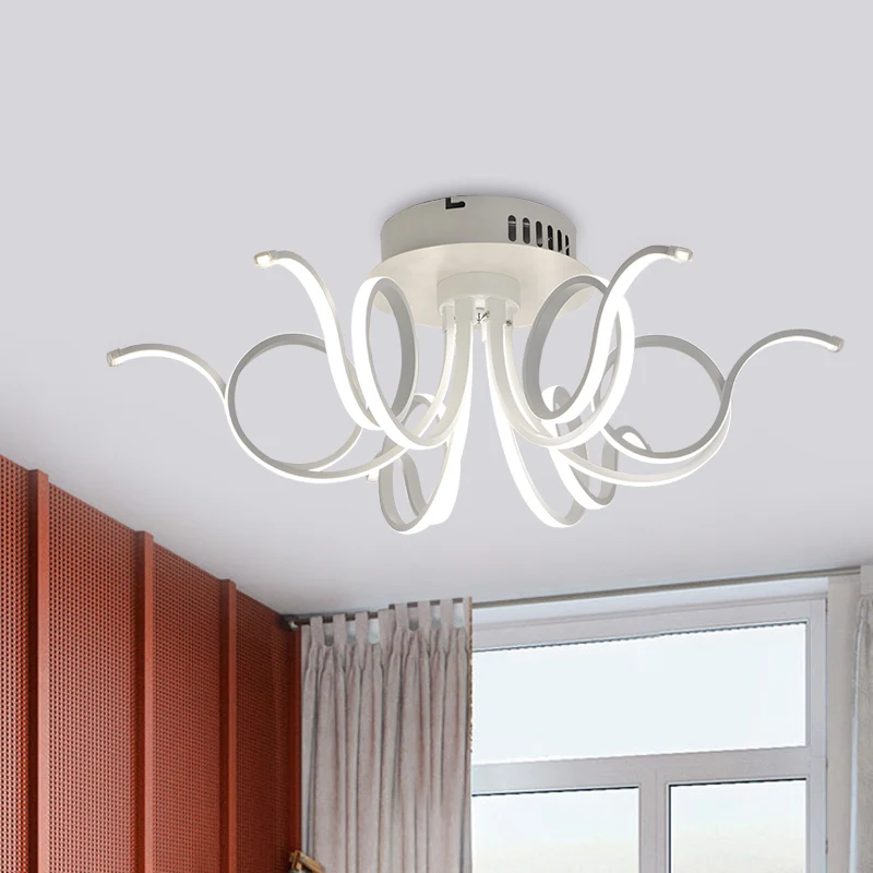 Octopus Inbouwlamp Hedendaags Acryl 3/6/8 Lichten Woonkamer LED Plafondmontage Lichtarmatuur Warm/Wit Clearhalo