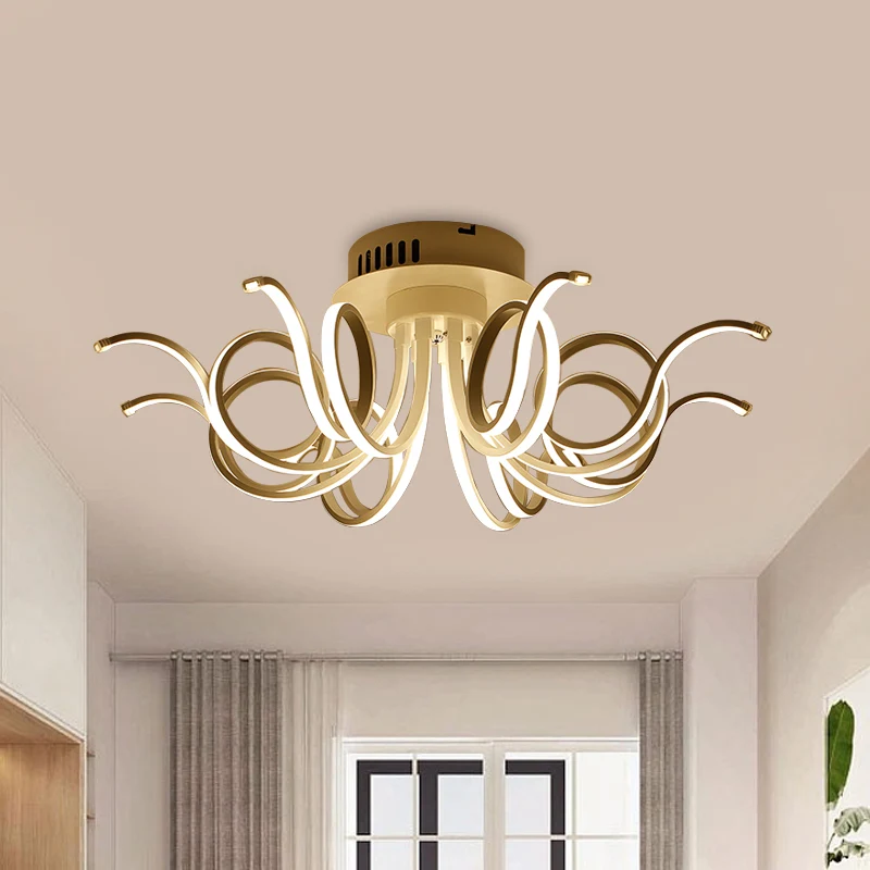 Octopus Inbouwlamp Hedendaags Acryl 3/6/8 Lichten Woonkamer LED Plafondmontage Lichtarmatuur Warm/Wit Clearhalo