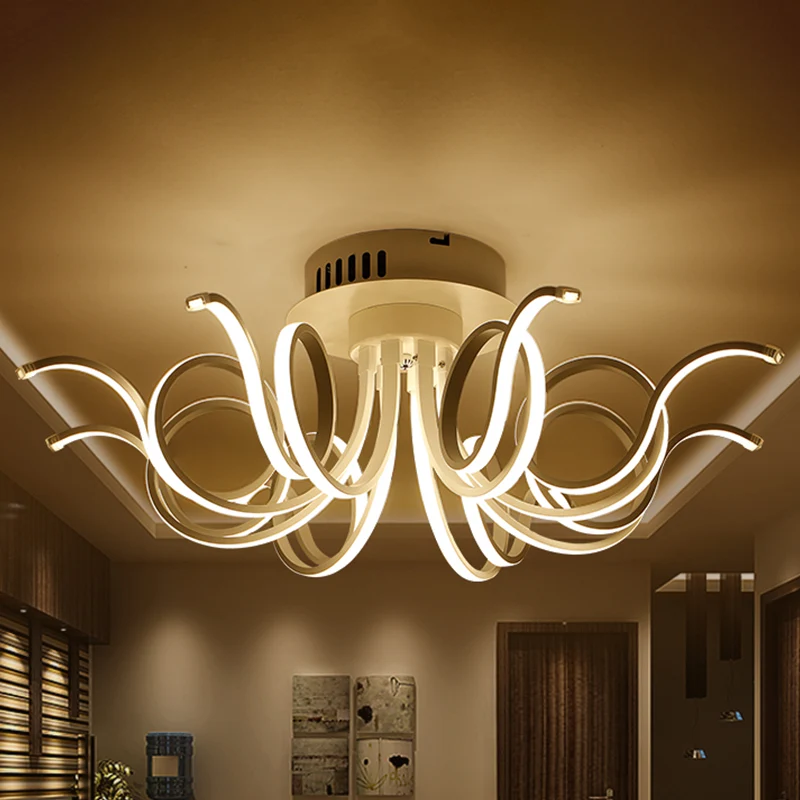 Octopus Inbouwlamp Hedendaags Acryl 3/6/8 Lichten Woonkamer LED Plafondmontage Lichtarmatuur Warm/Wit Clearhalo
