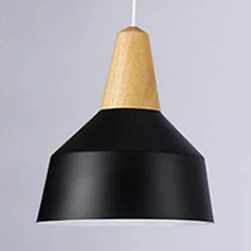 One Head Suspension Light Scandinavische stijlvolle hanglamp van aluminium en hout voor studeerkamer Clearhalo
