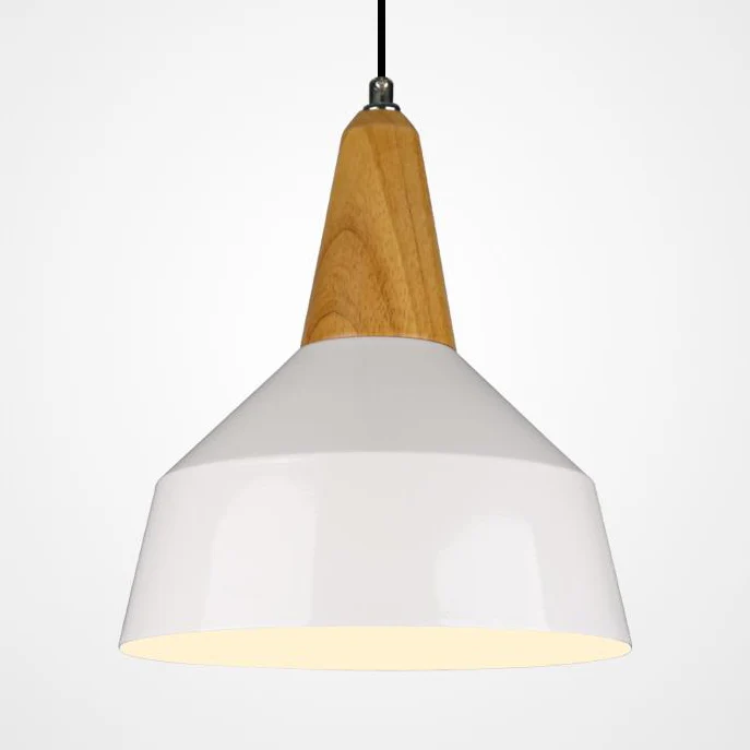 One Head Suspension Light Scandinavische stijlvolle hanglamp van aluminium en hout voor studeerkamer Clearhalo