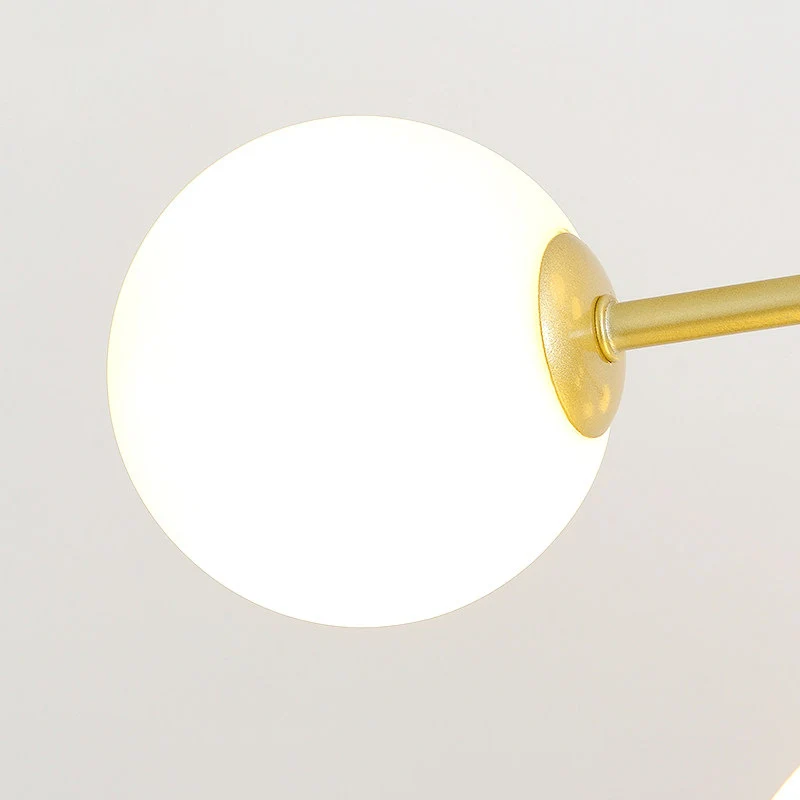 Opaal glazen bol druppel hanger moderniteit gouden kroonluchter verlichtingsarmatuur voor woonkamer Clearhalo