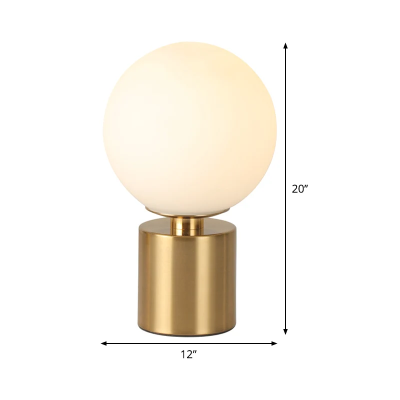 Opaal glazen bol nachtlamp postmodern 1 kop goud metalen tafelverlichting voor woonkamer Clearhalo