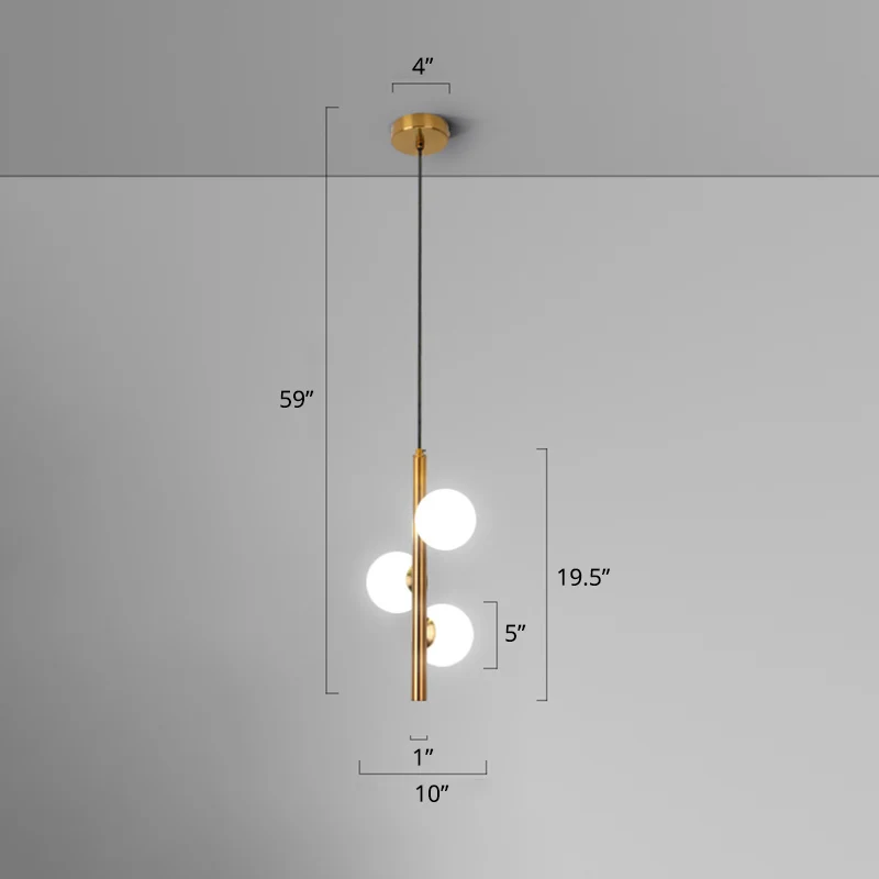 Opaal glazen bollen hanglamp minimalistische hangende kroonluchter voor woonkamer Clearhalo
